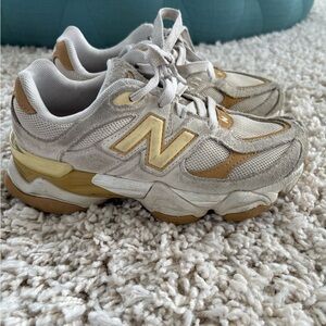 New Balance Women's Cream and Tan Sneakers